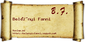 Belényi Fanni névjegykártya