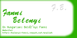 fanni belenyi business card